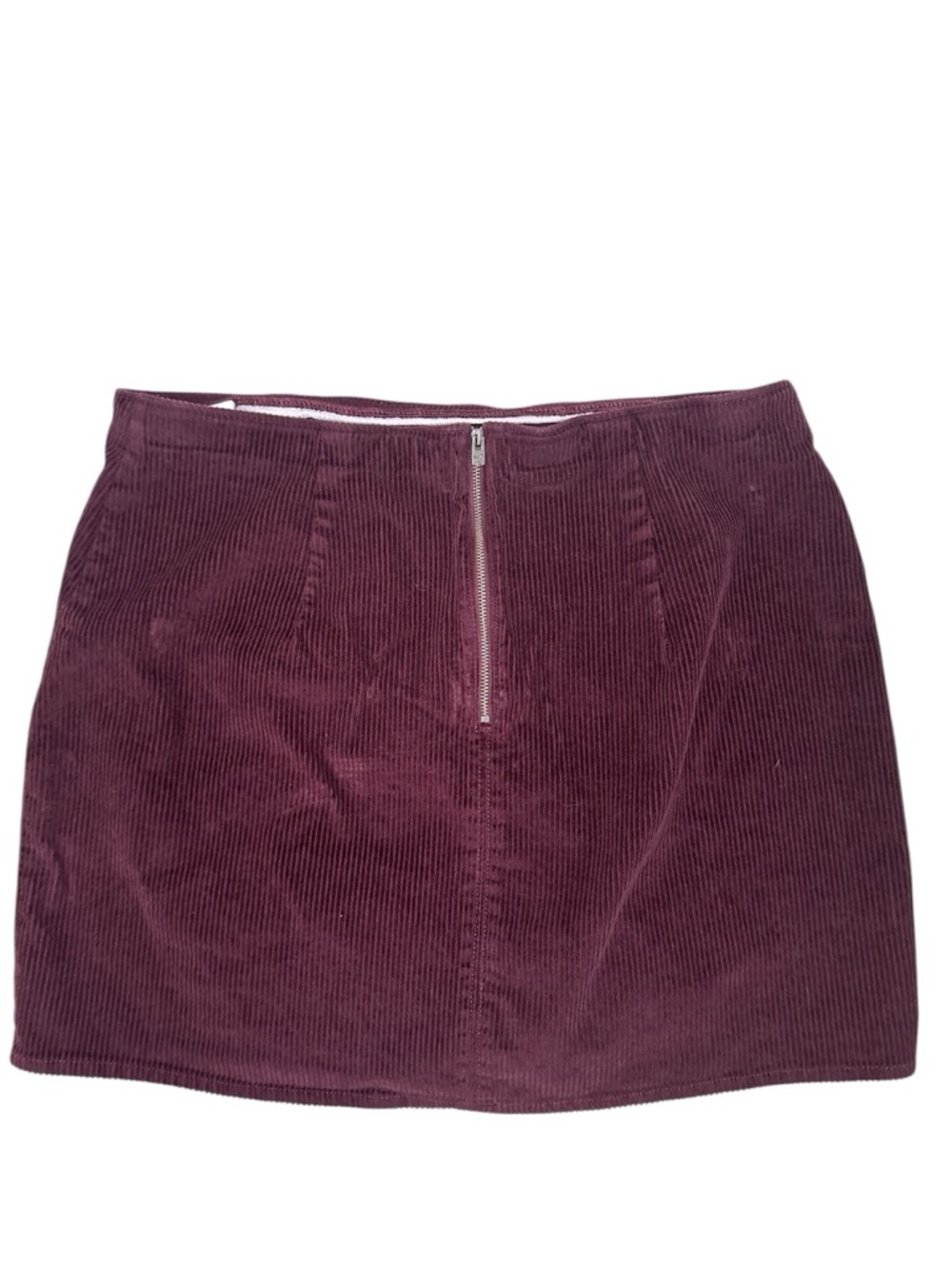 Hollister Women's Corduroy Mini Skirt with small front slit - Burgundy size XL - Picture 2 of 5